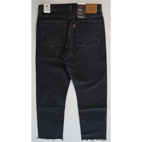 Levi's Women's Sz 30 Black High-Rise Wedgie Straight Fit Cropped Jeans $108 - Picture 4 of 12